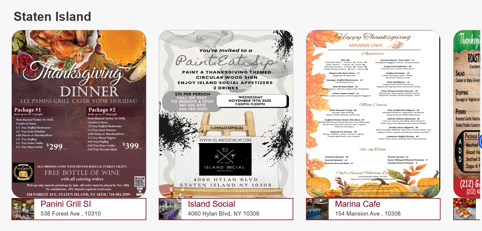 Thanksgiving Specials Are Now Live