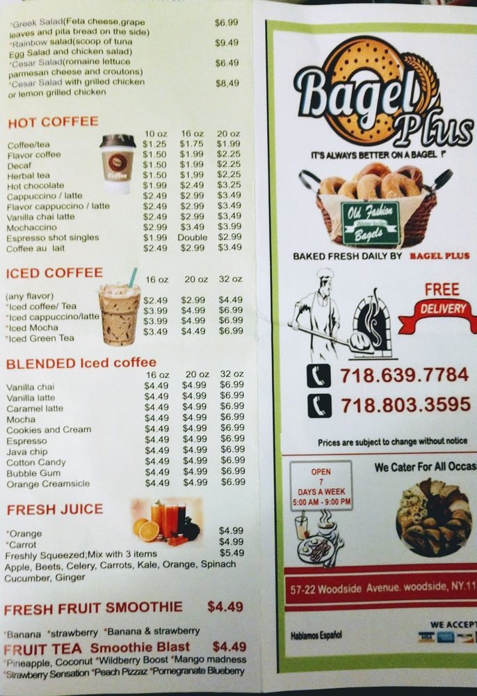 Bagels Plus Restaurant in Queens / Official Menus & Photos