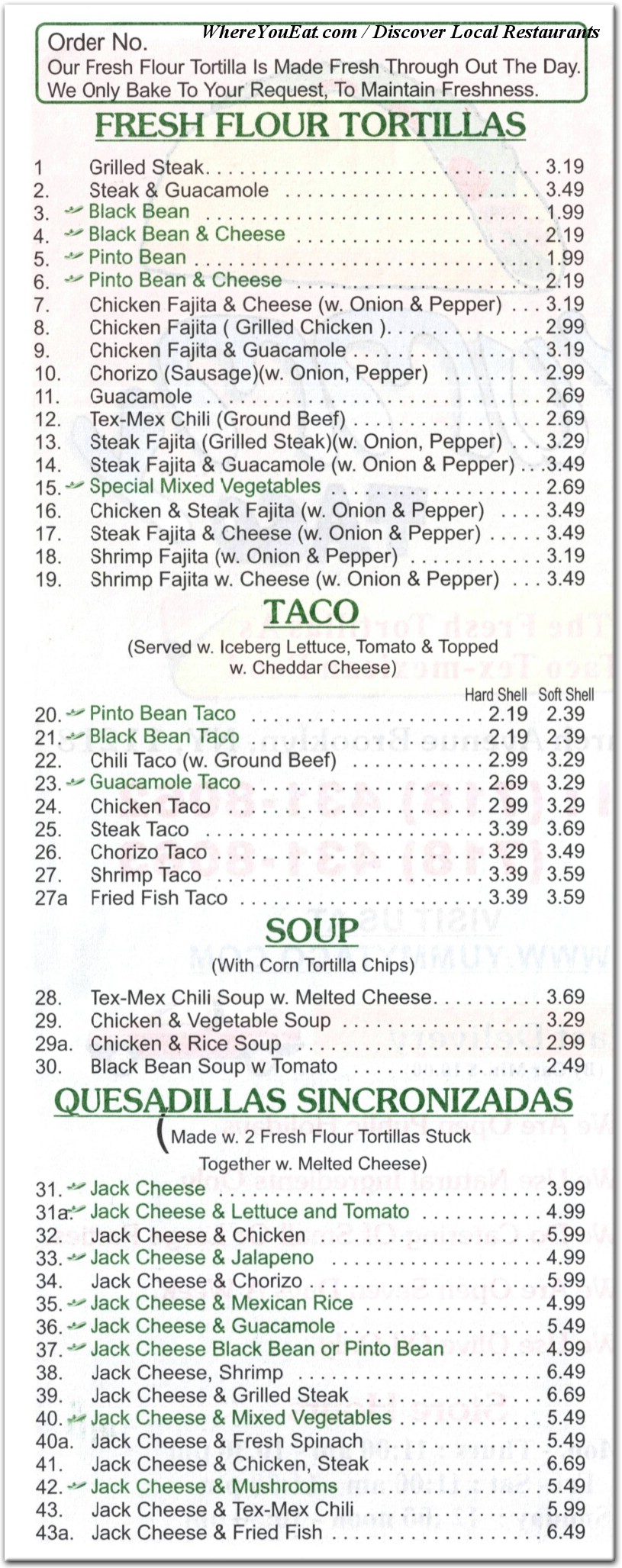 menu image