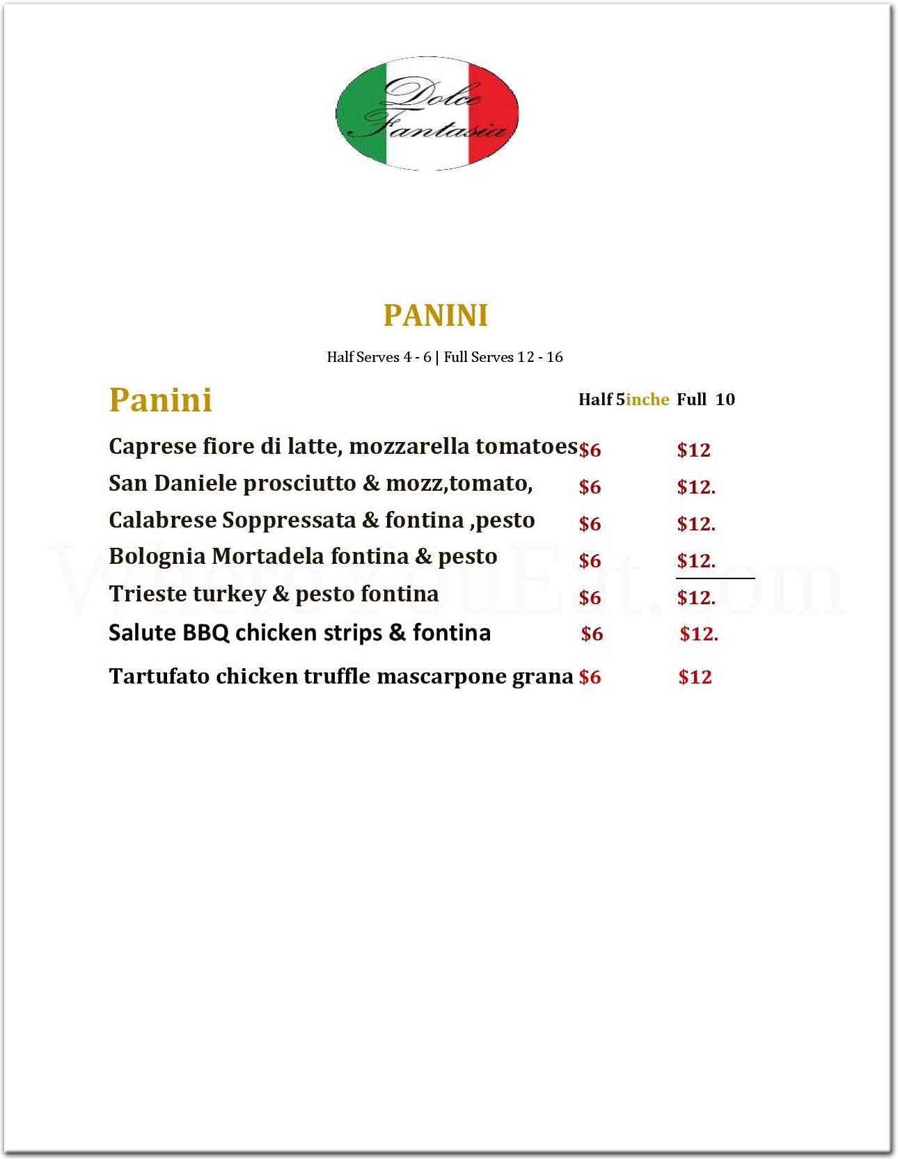 Dolce Fantasia Restaurant in Staten Island / Official Menus & Photos