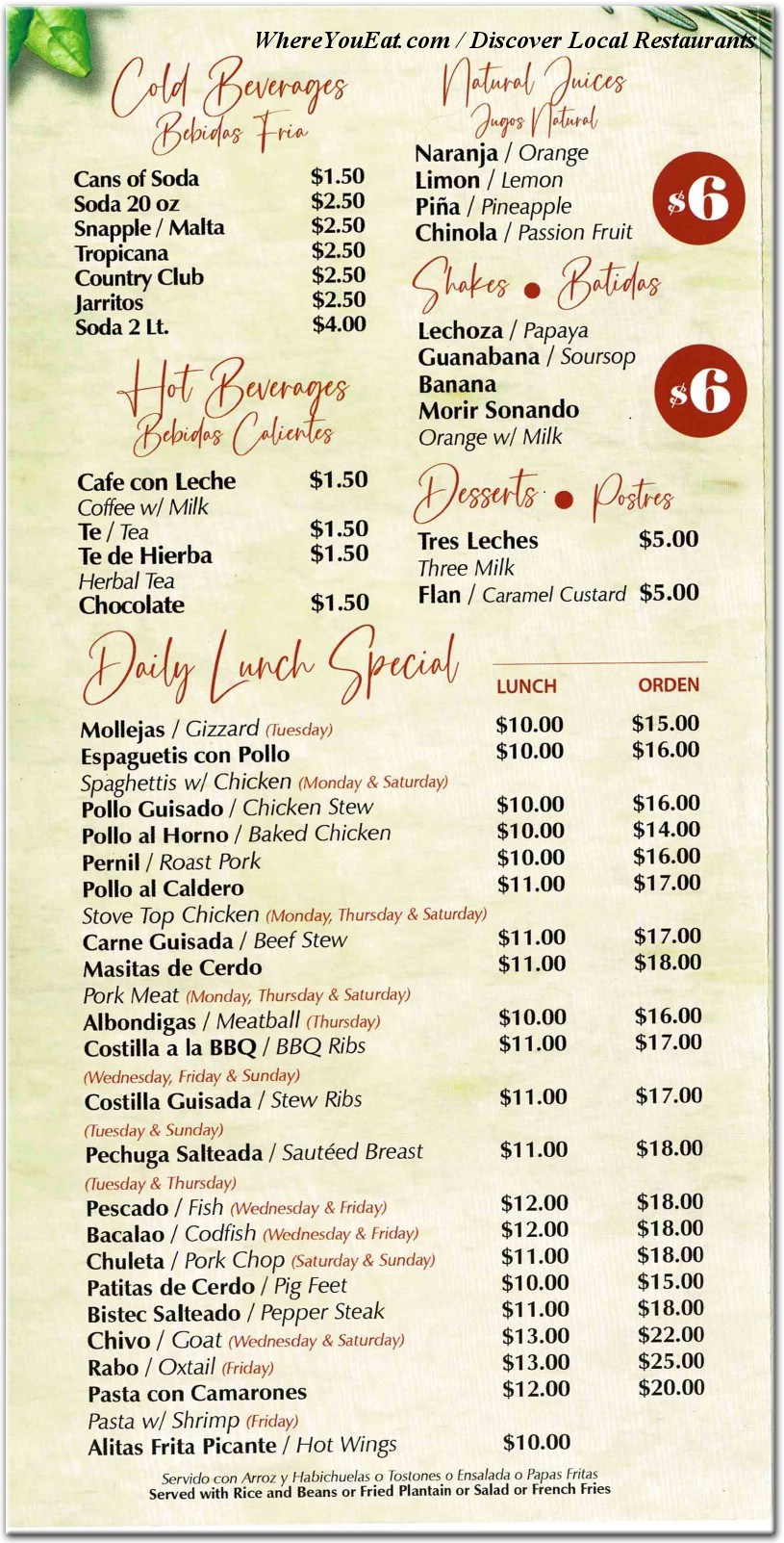 menu image