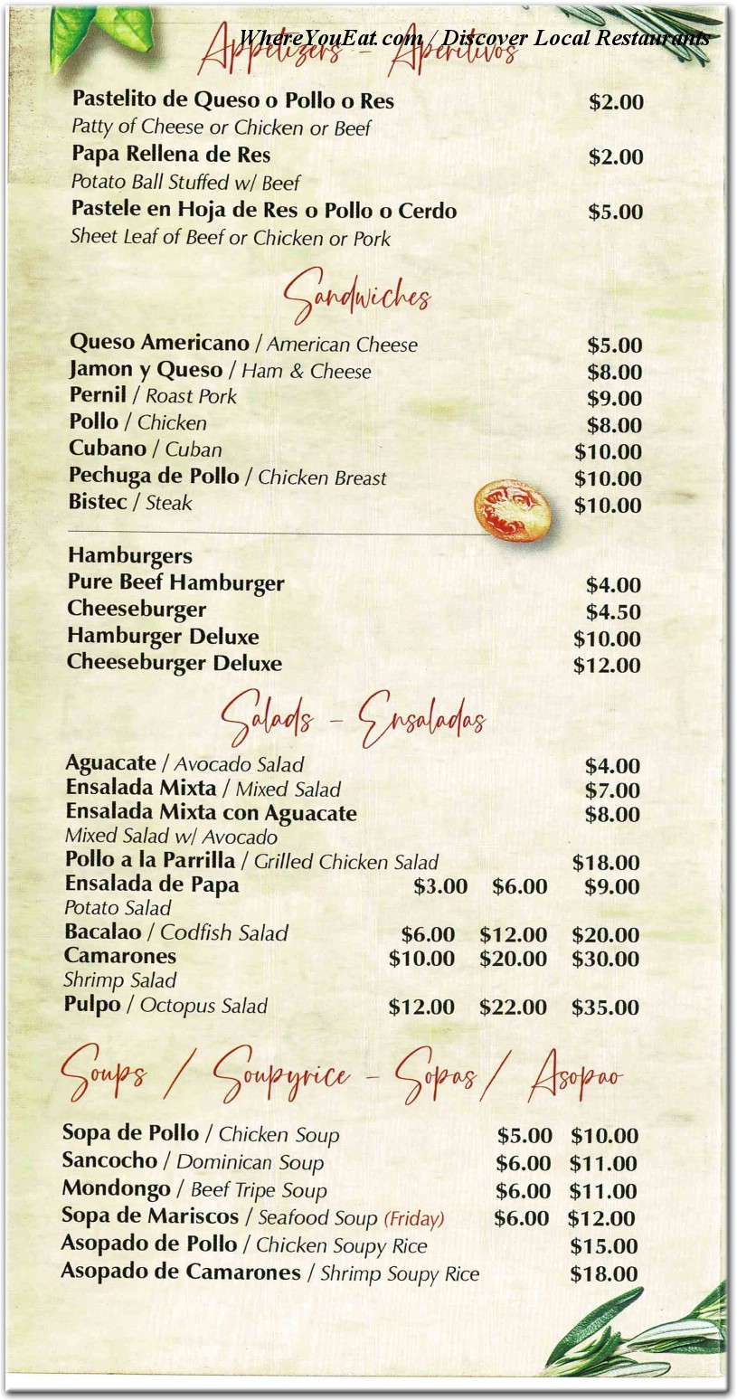 menu image