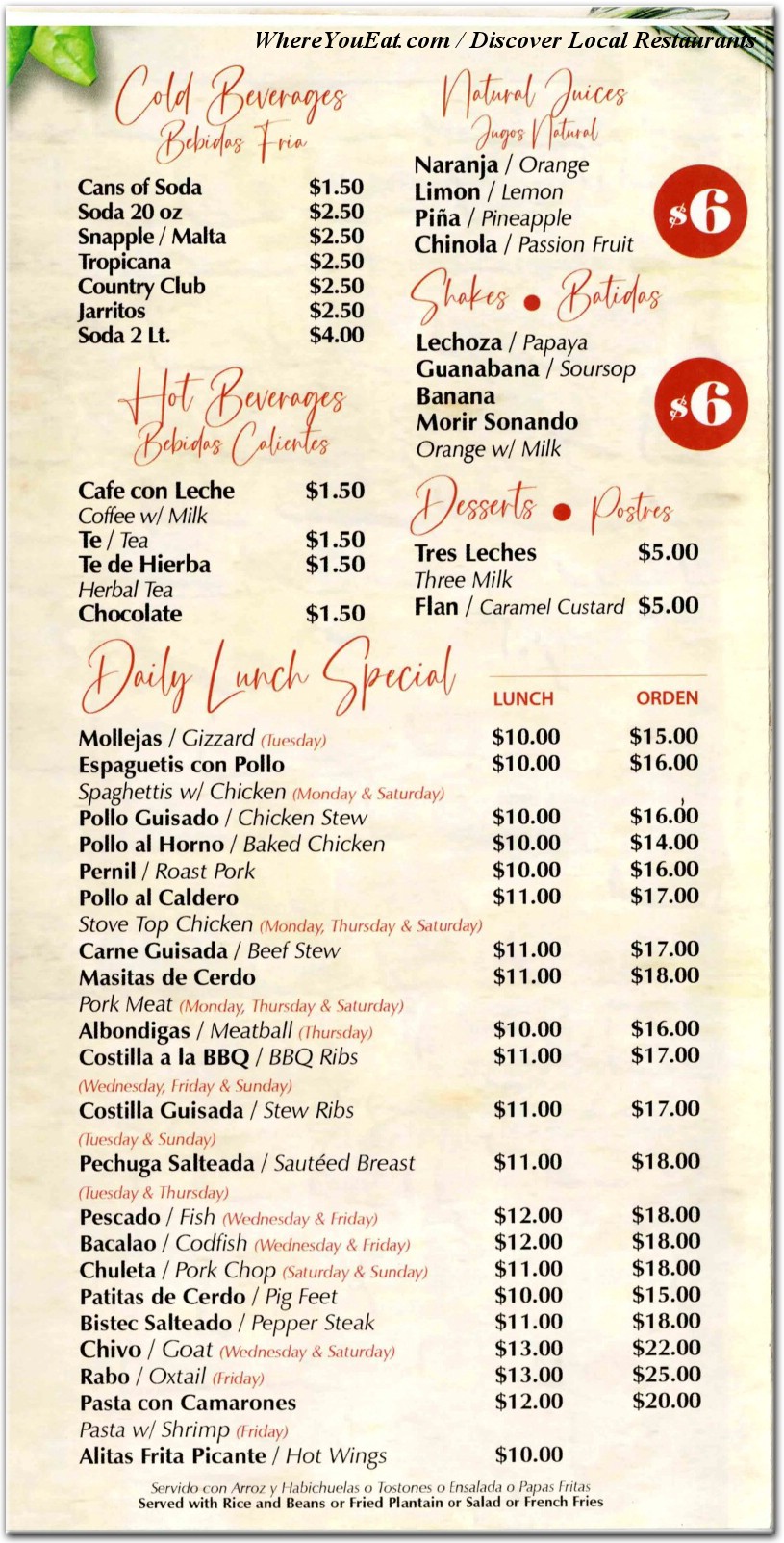 menu image