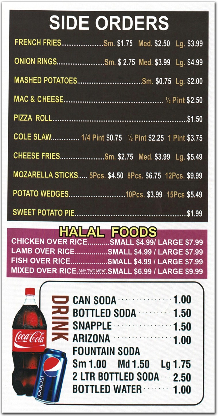 Mannys Pizza Burger Fried Chicken Restaurant in Brooklyn / Official Menus & Photos