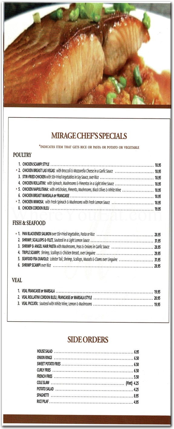 stack menu mirage