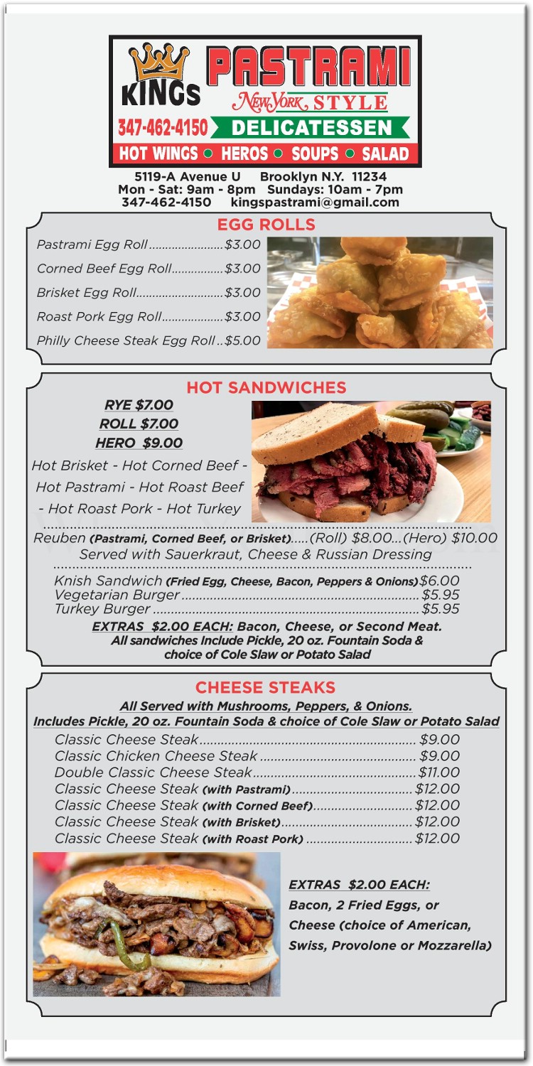 Kings Pastrami Restaurant in Brooklyn / Menus & Photos