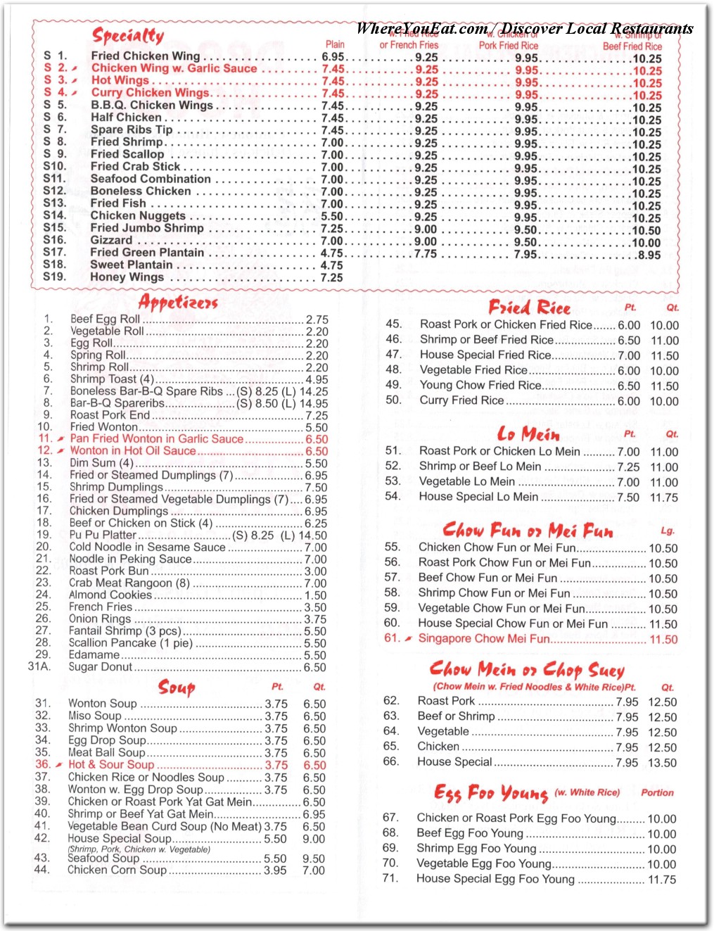 menu image