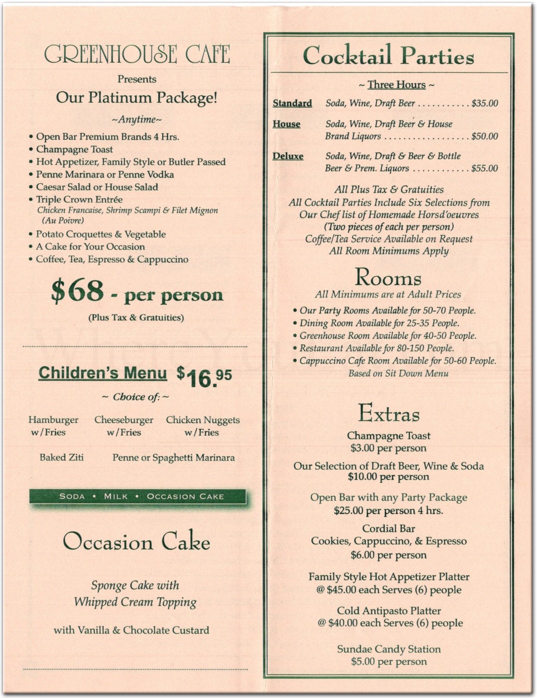 Greenhouse Cafe Restaurant in Brooklyn / Official Menus & Photos