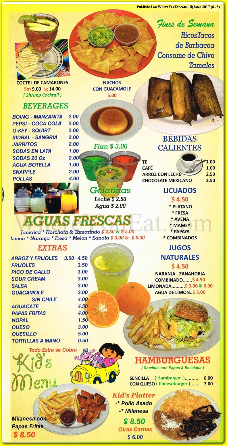 Antojitos Mexicanos Restaurant in Brooklyn / Official Menus & Photos