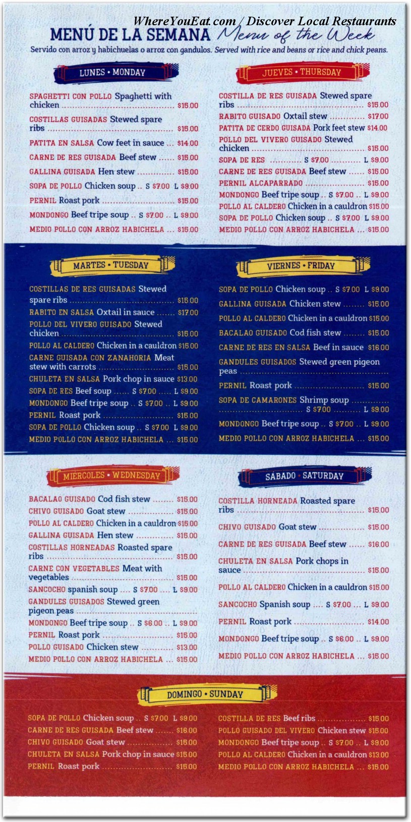 menu image