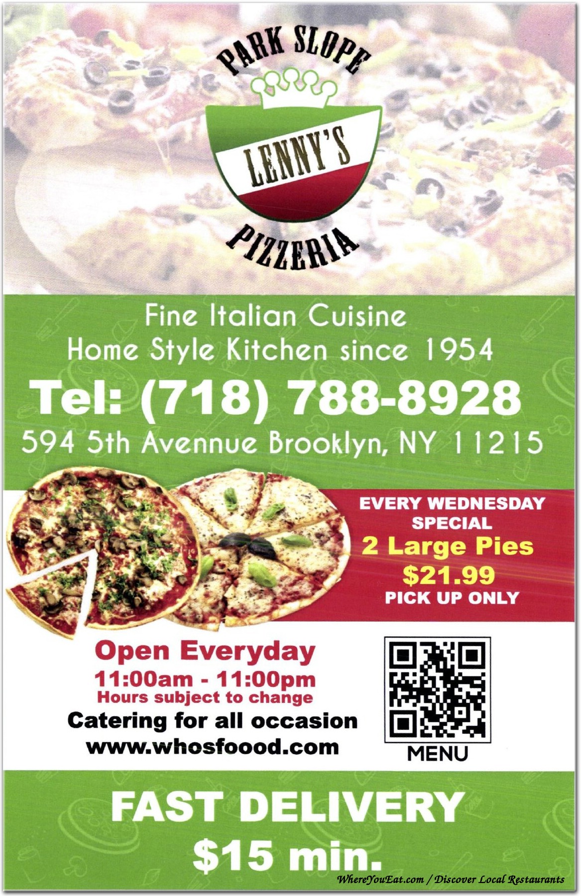 Lenny's Restaurant in Brooklyn / Menus & Photos