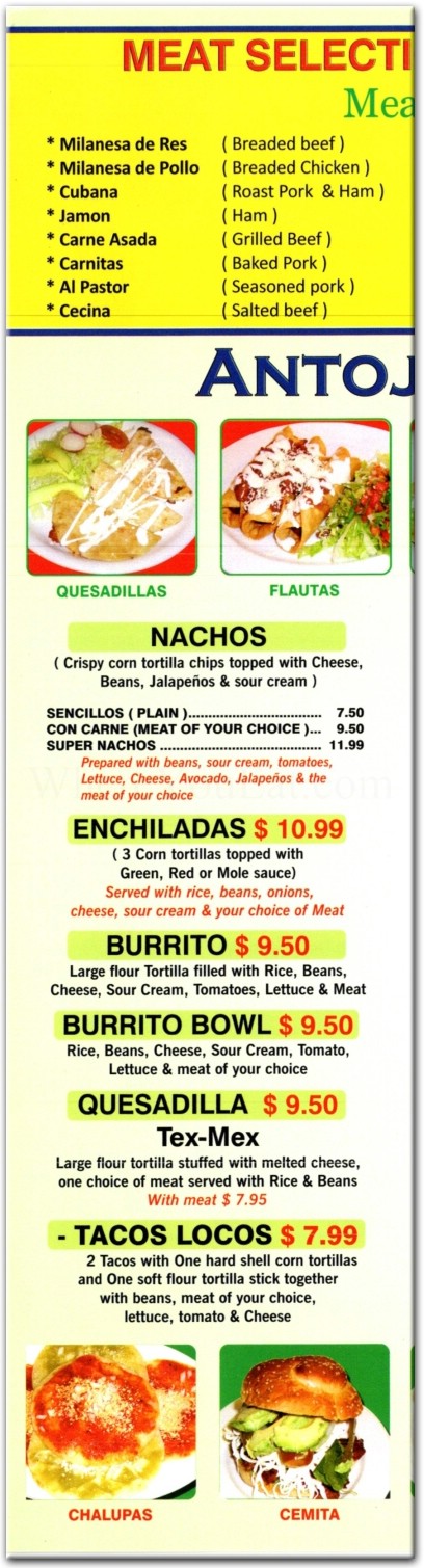 el ranchito restaurant menu