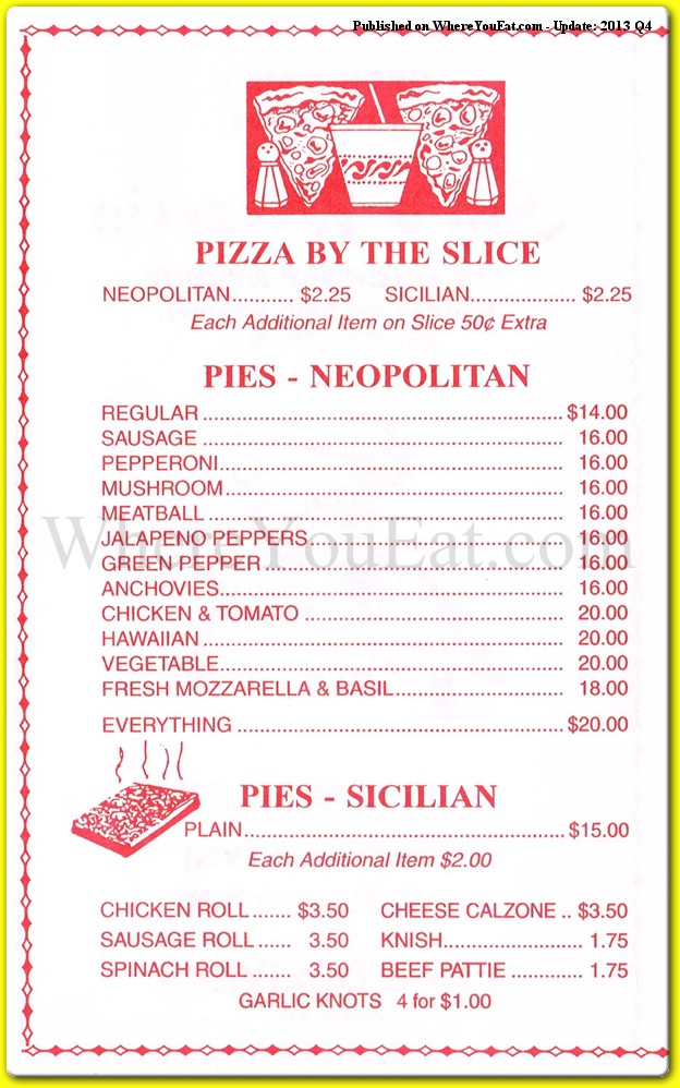 Sal's Pizza Restaurant in Brooklyn / Menus & Photos