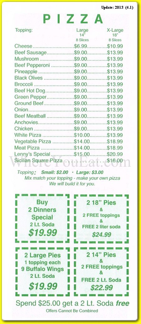 Lenny's Restaurant in Brooklyn / Menus &amp; Photos