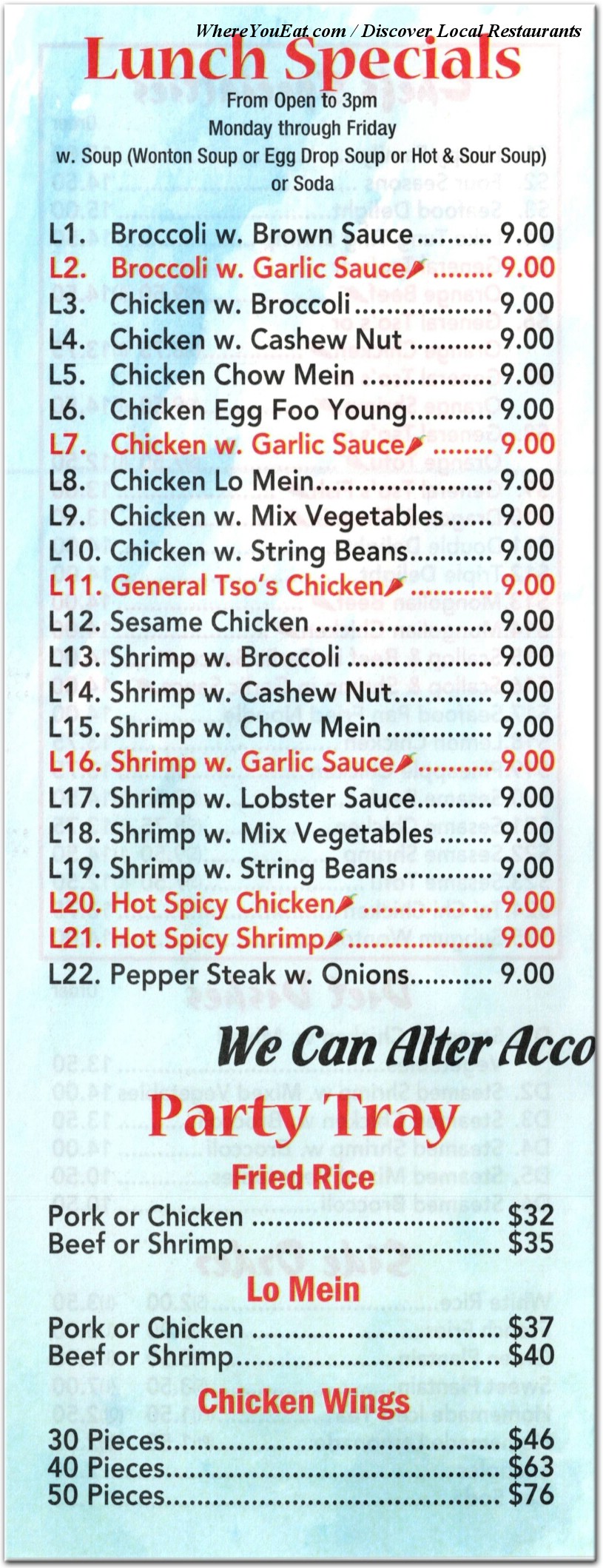 menu image