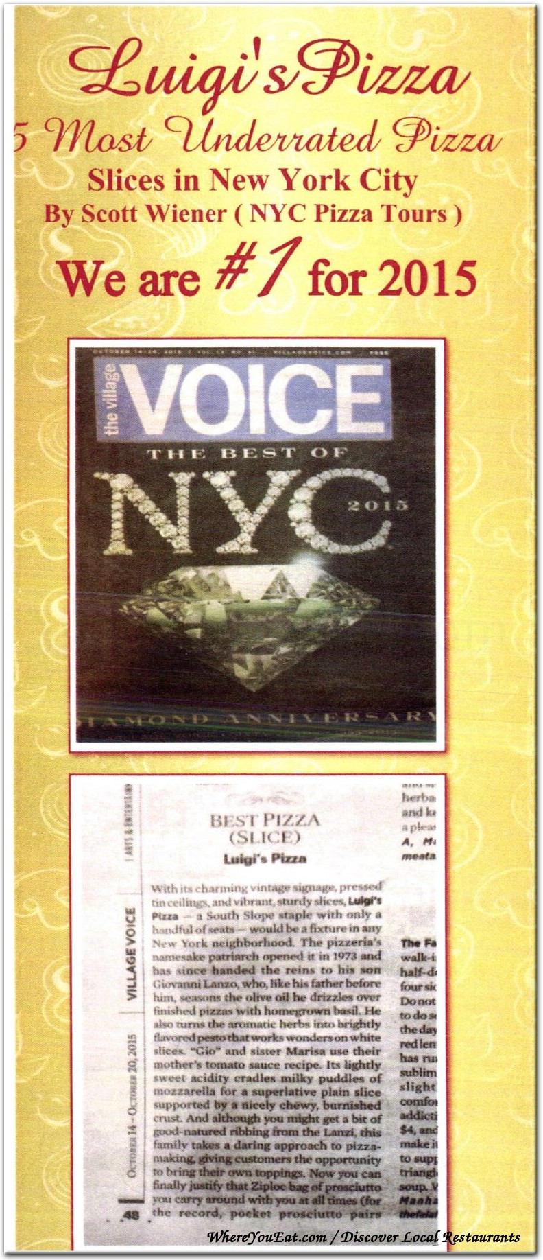 Luigi's Pizza Restaurant in Brooklyn / Official Menus & Photos