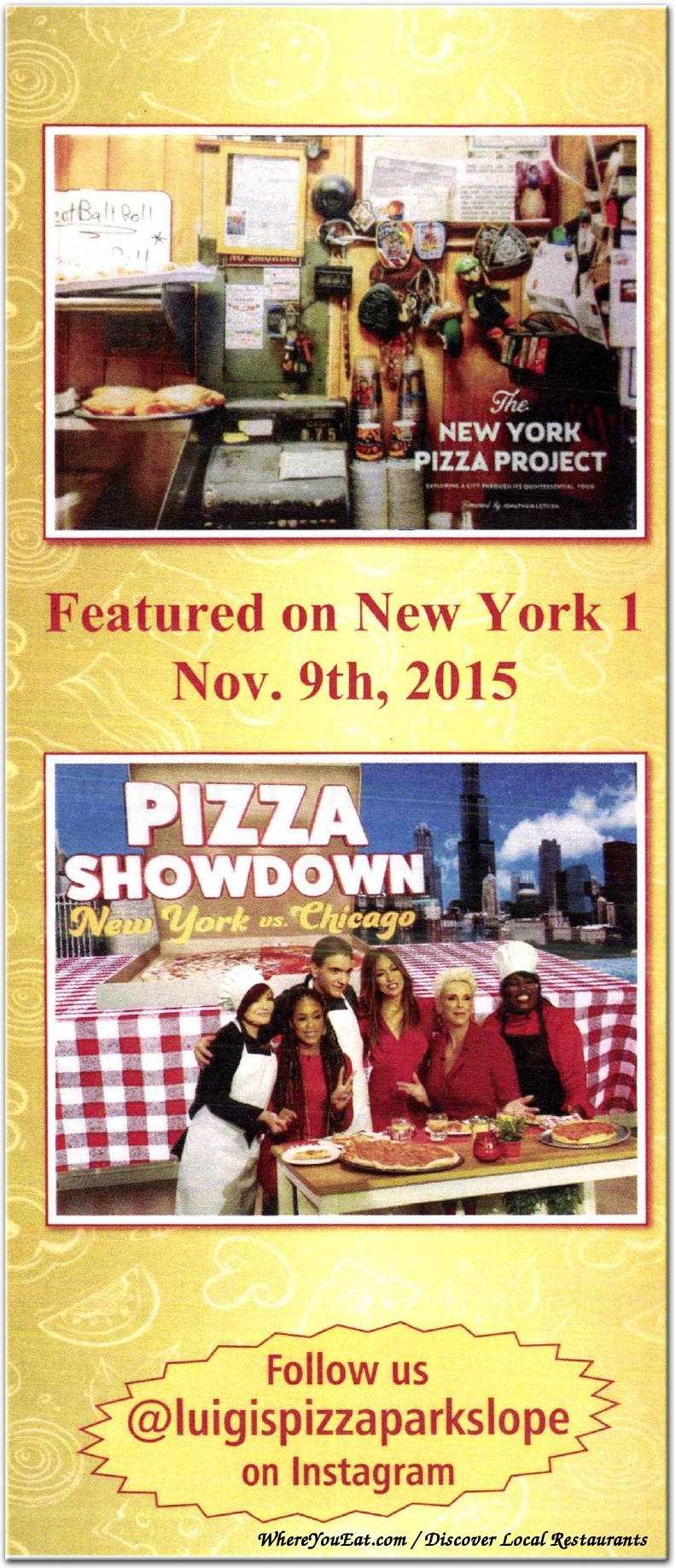 Luigi's Pizza Restaurant in Brooklyn / Official Menus & Photos