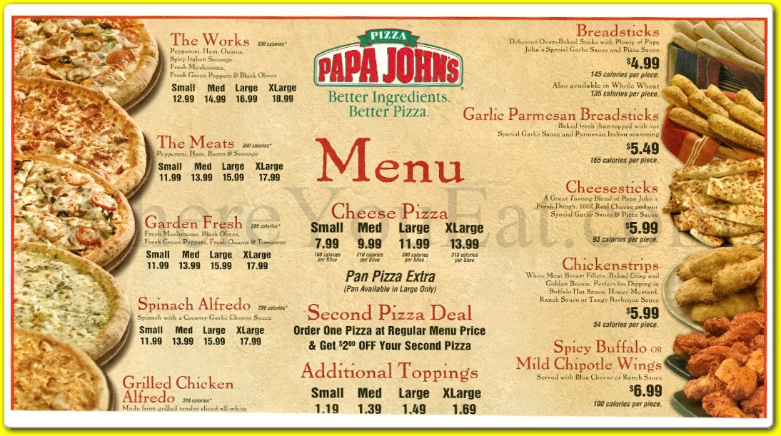 Papa Johns Restaurant in Brooklyn / Official Menus Photos