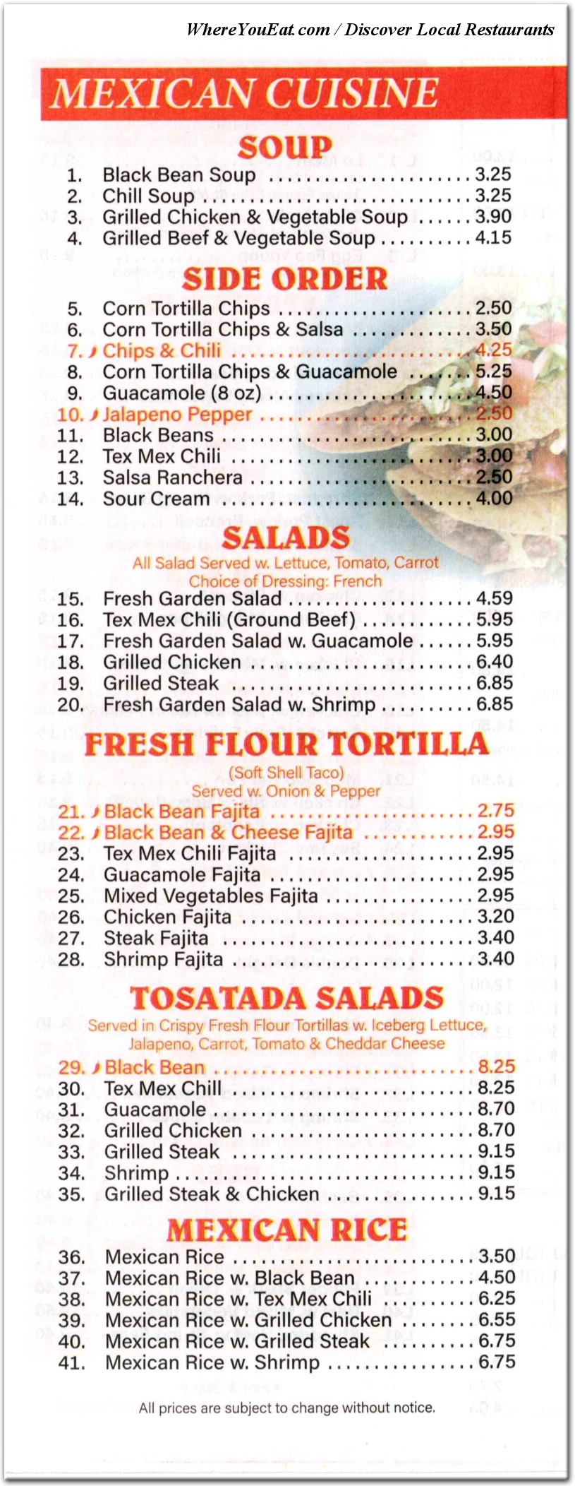 menu image