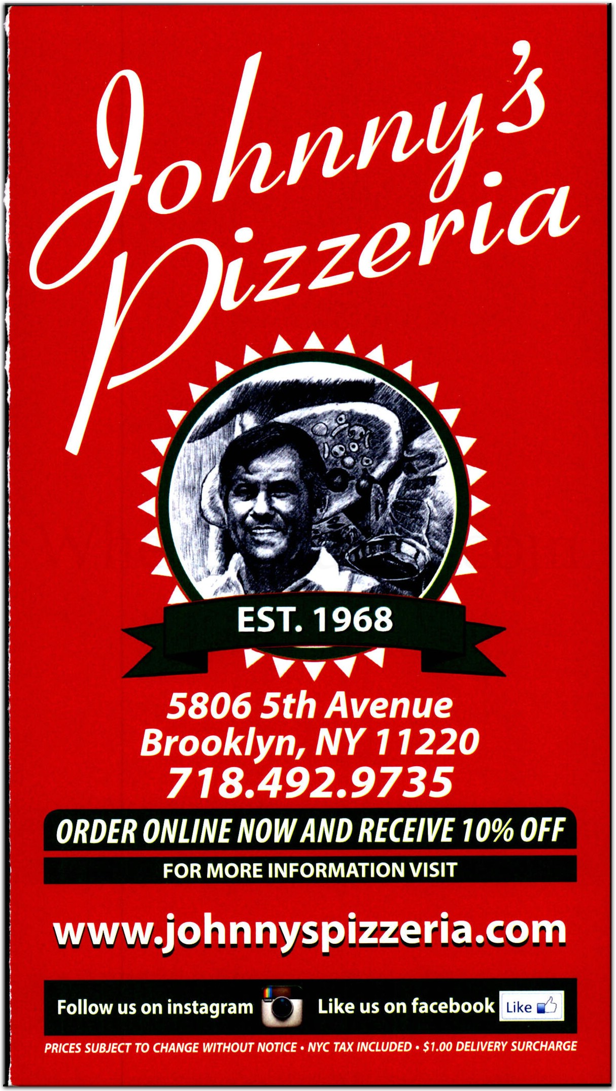 Johnny's Pizzeria Restaurant in Brooklyn / Official Menus & Photos