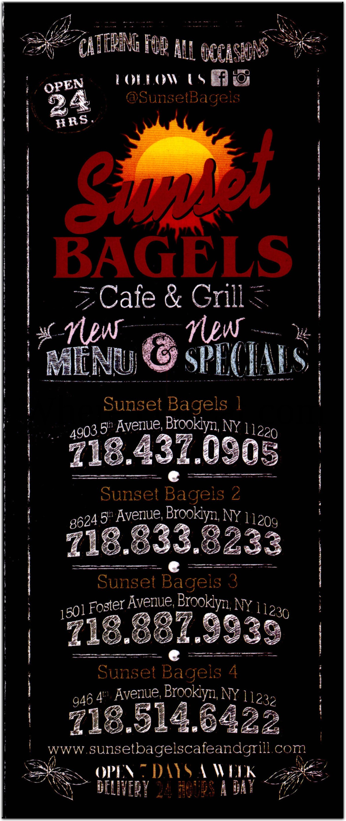 Sunset Bagels Restaurant in Brooklyn / Official Menus & Photos