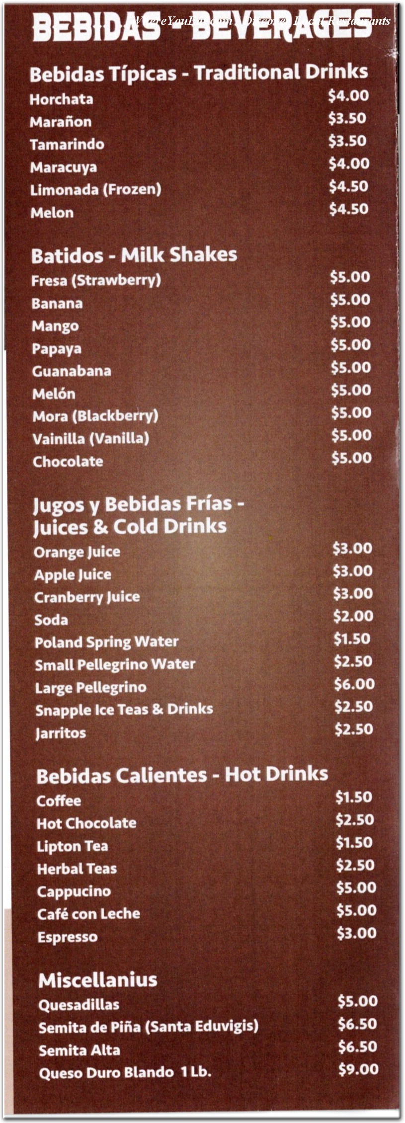 menu image