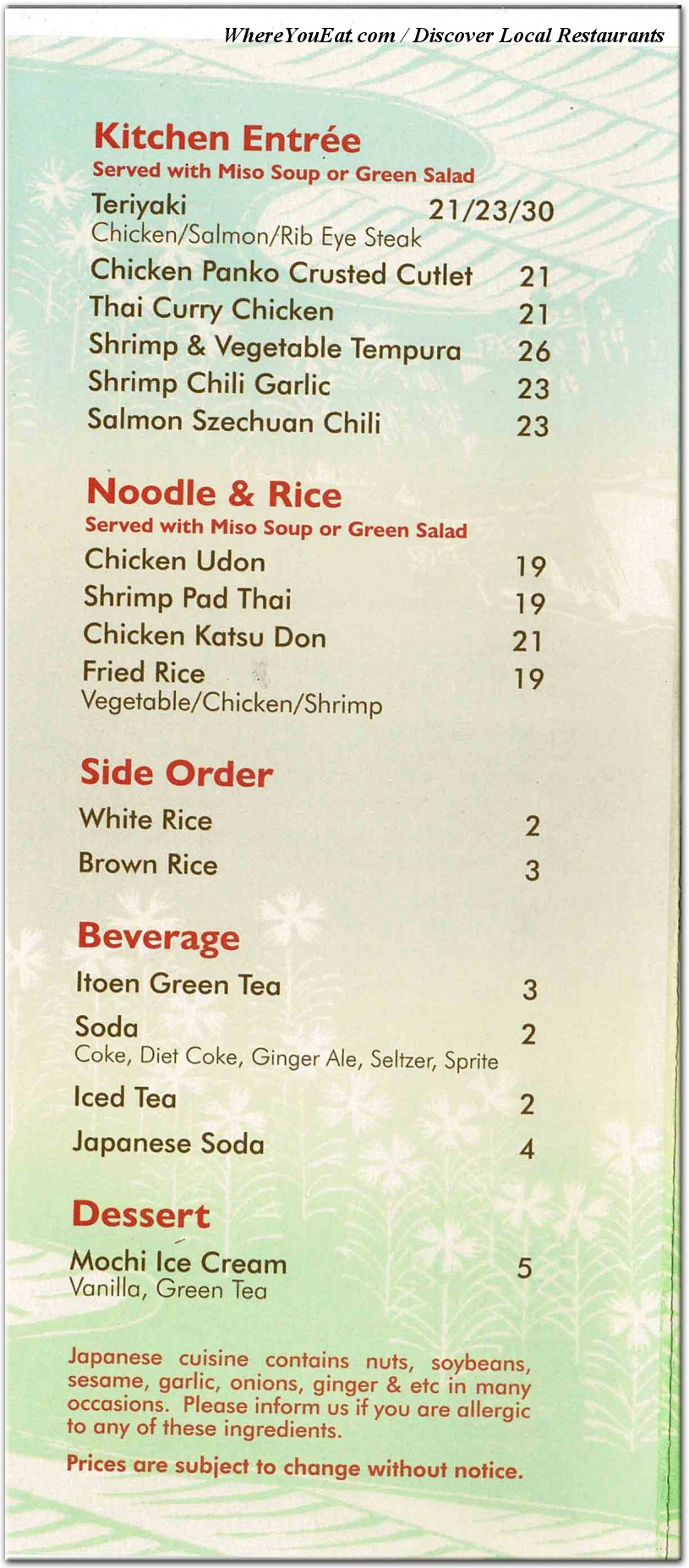 menu image