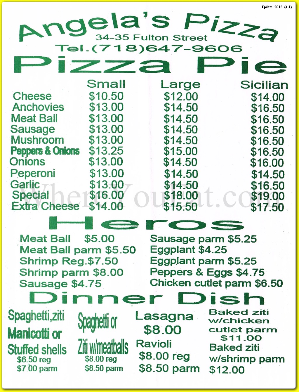 Angela's Pizza Restaurant in Brooklyn / Menus & Photos