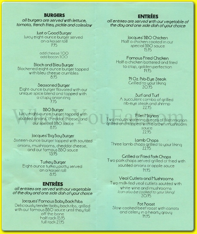 Jacques' Ribs and GrillCLOSED Restaurant in Staten Island / Menus & Photos