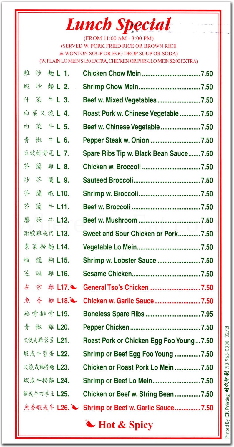 New Tung Hing Restaurant In Brooklyn Official Menus Photos   NewTungHing6 