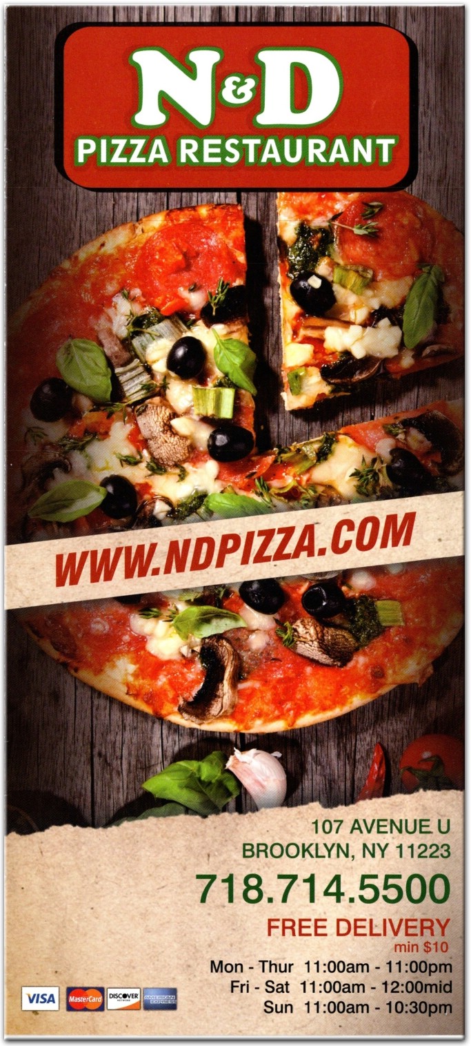 N and D Pizza Restaurant in Brooklyn / Official Menus & Photos