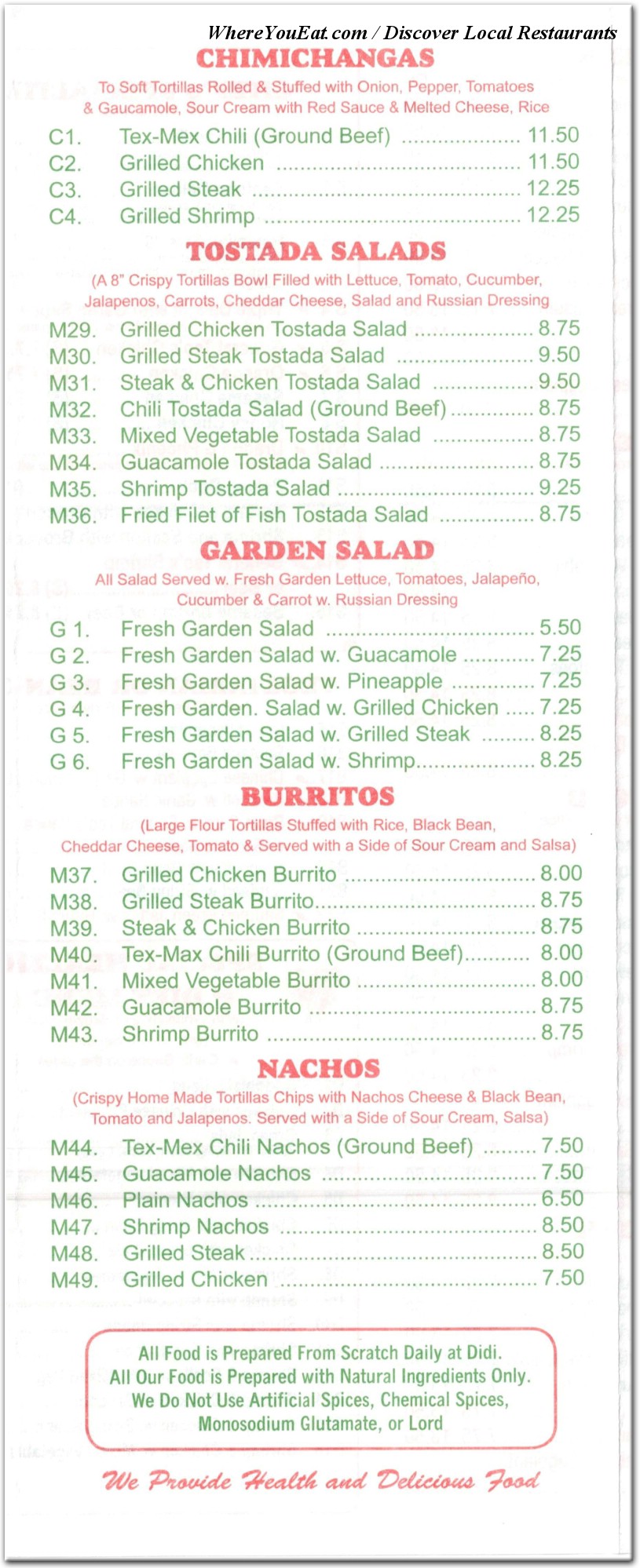 menu image