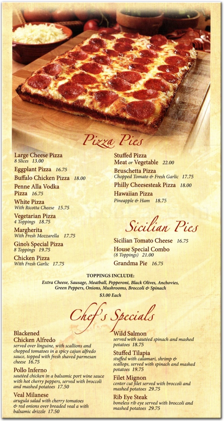 Gino's Pizza Restaurant in Brooklyn / Menus & Photos