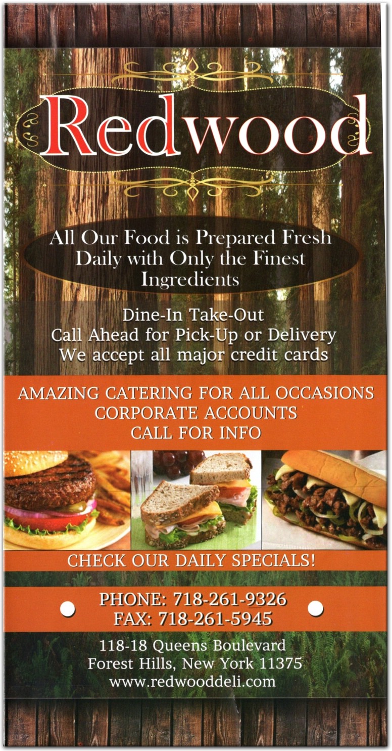 Redwood Deli Restaurant in Queens / Official Menus & Photos