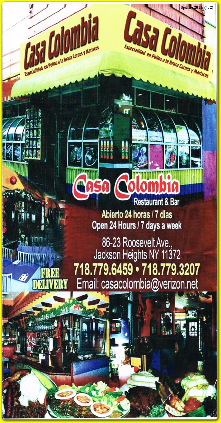 Casa Colombia Restaurant in Queens / Menus & Photos
