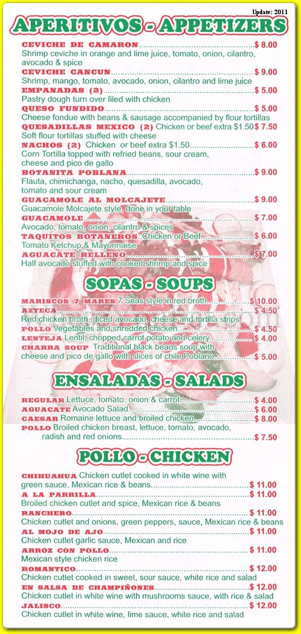 Fajitas Sunrise Restaurant in Queens / Menus & Photos