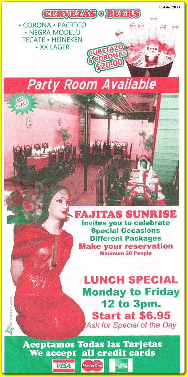 Fajitas Sunrise Restaurant in Queens / Menus & Photos