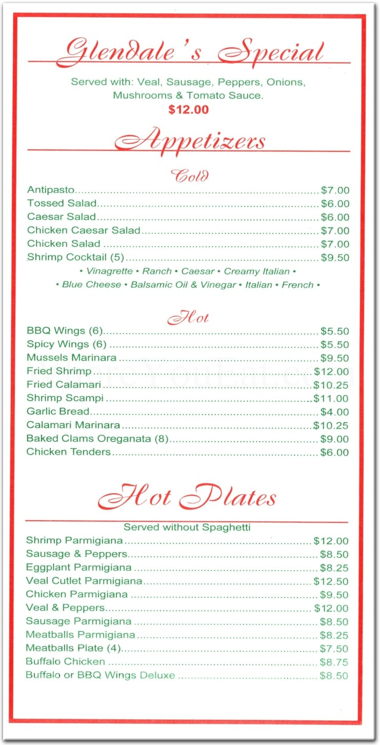 Glendale Pizza Restaurant in Queens / Official Menus & Photos