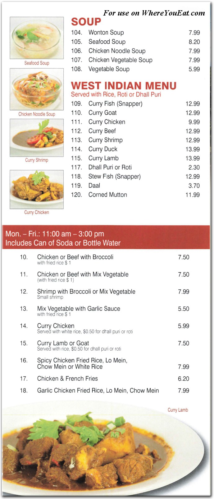 Kaieteur Restaurant in Queens / Official Menus & Photos