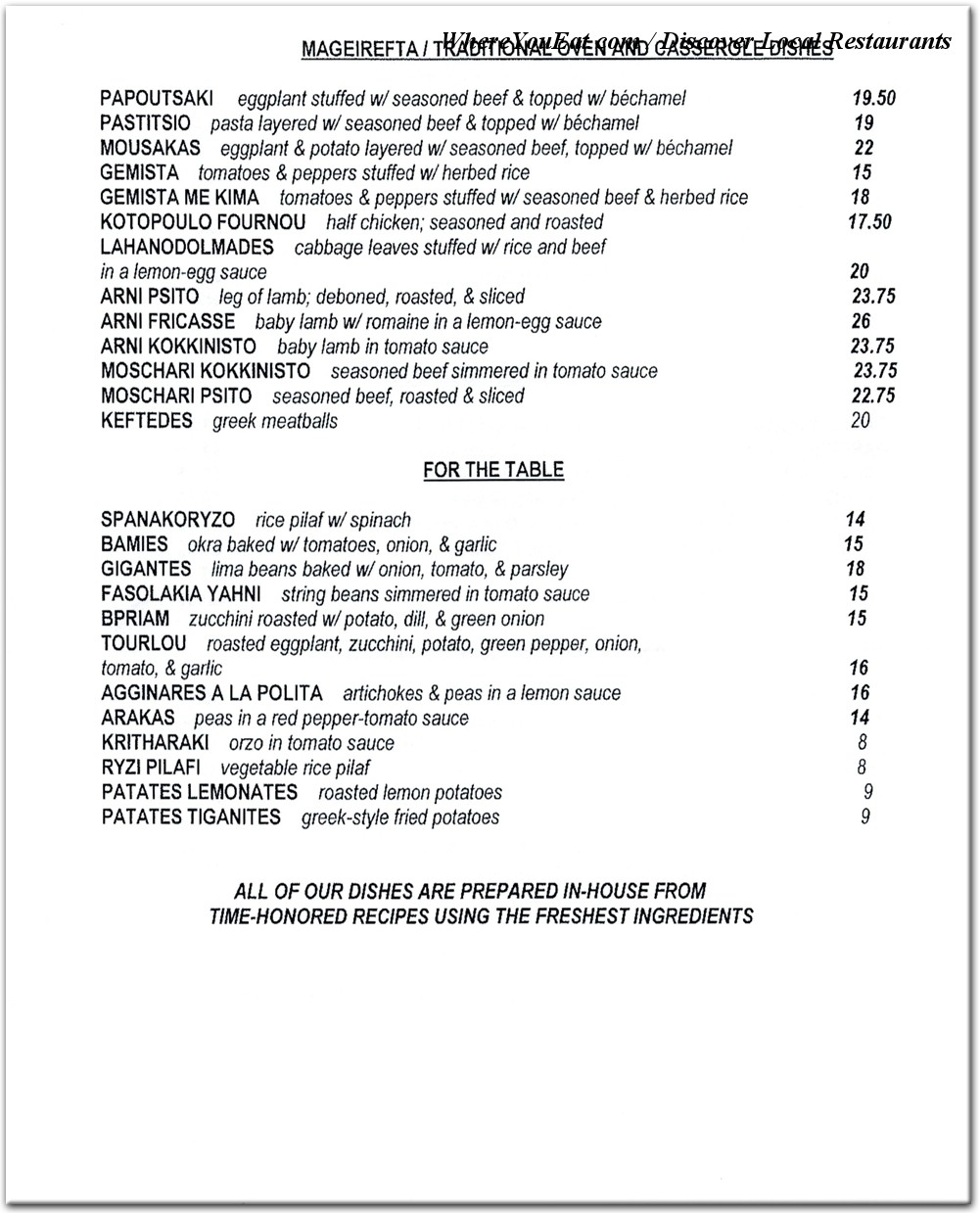 menu image