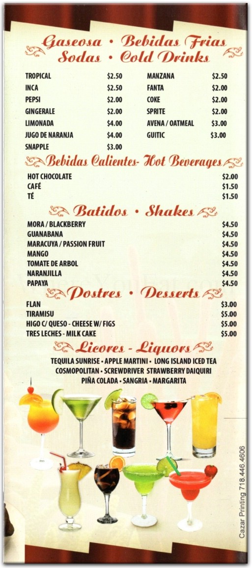 La Puntilla Restaurant in Queens / Official Menus & Photos