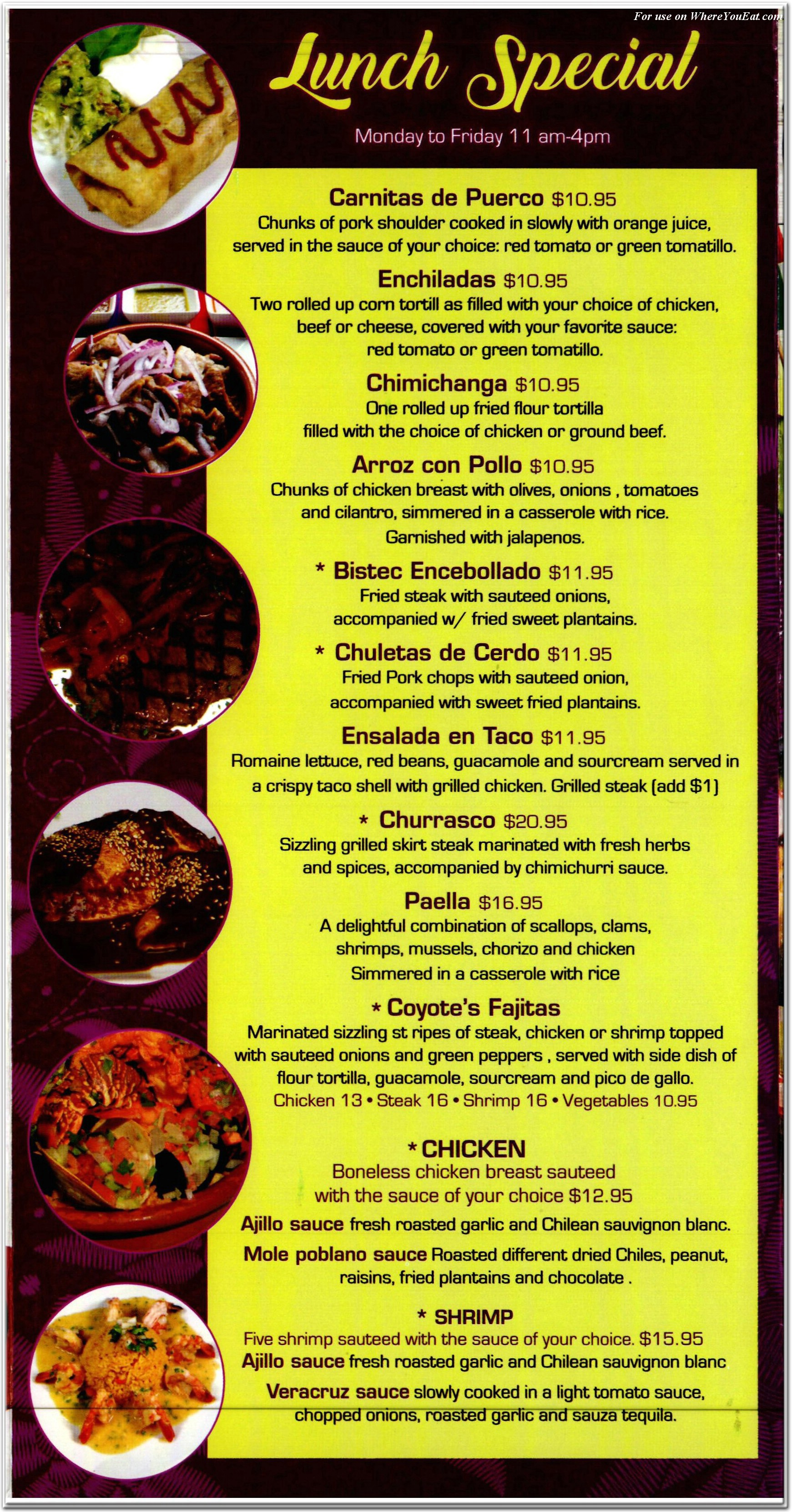 el coyote restaurant coupons