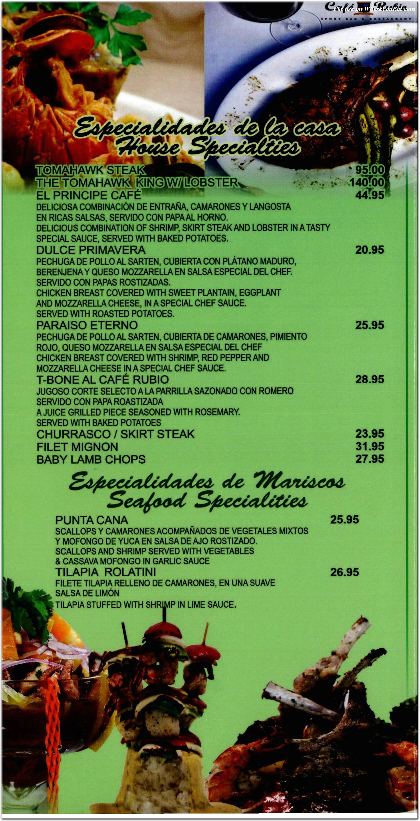 Cafe Rubio Restaurant in Queens / Menus & Photos