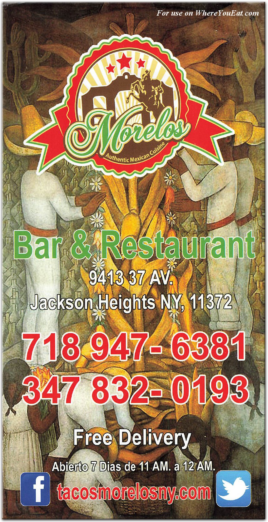 Tacos Morelos Restaurant in Queens / Official Menus & Photos