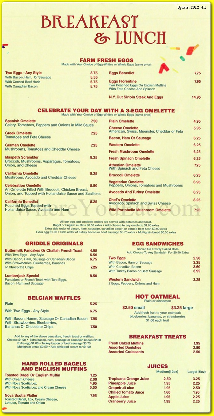 Celebration Cafe Restaurant In Queens Menus Photos