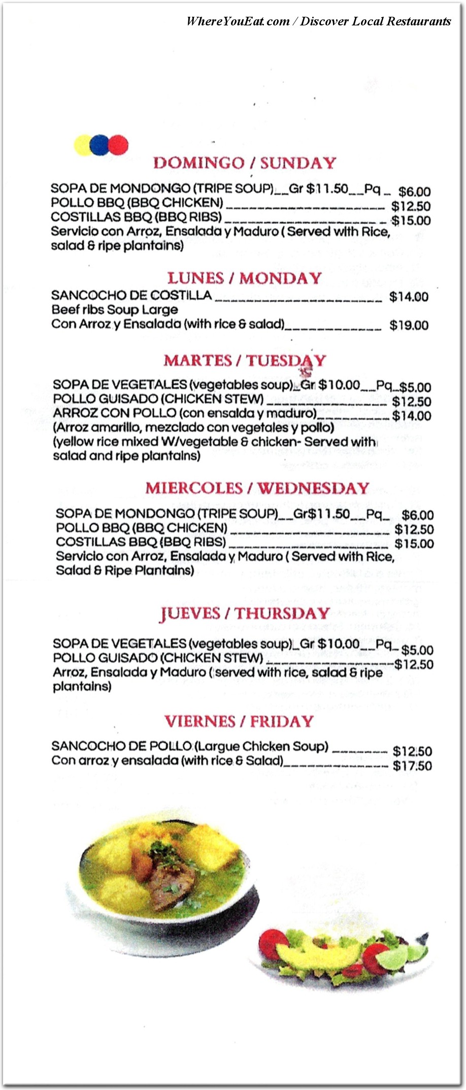 menu image