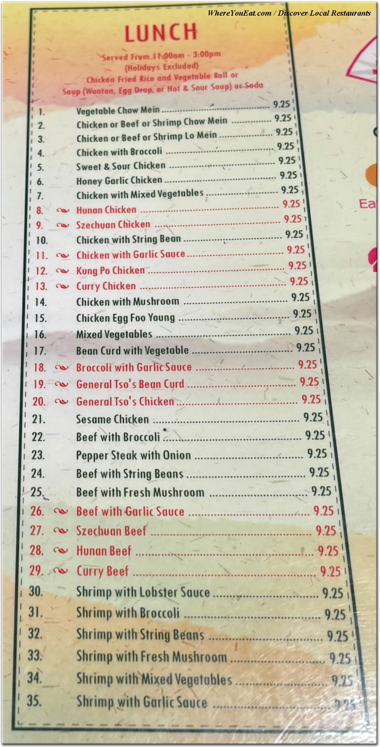 menu image