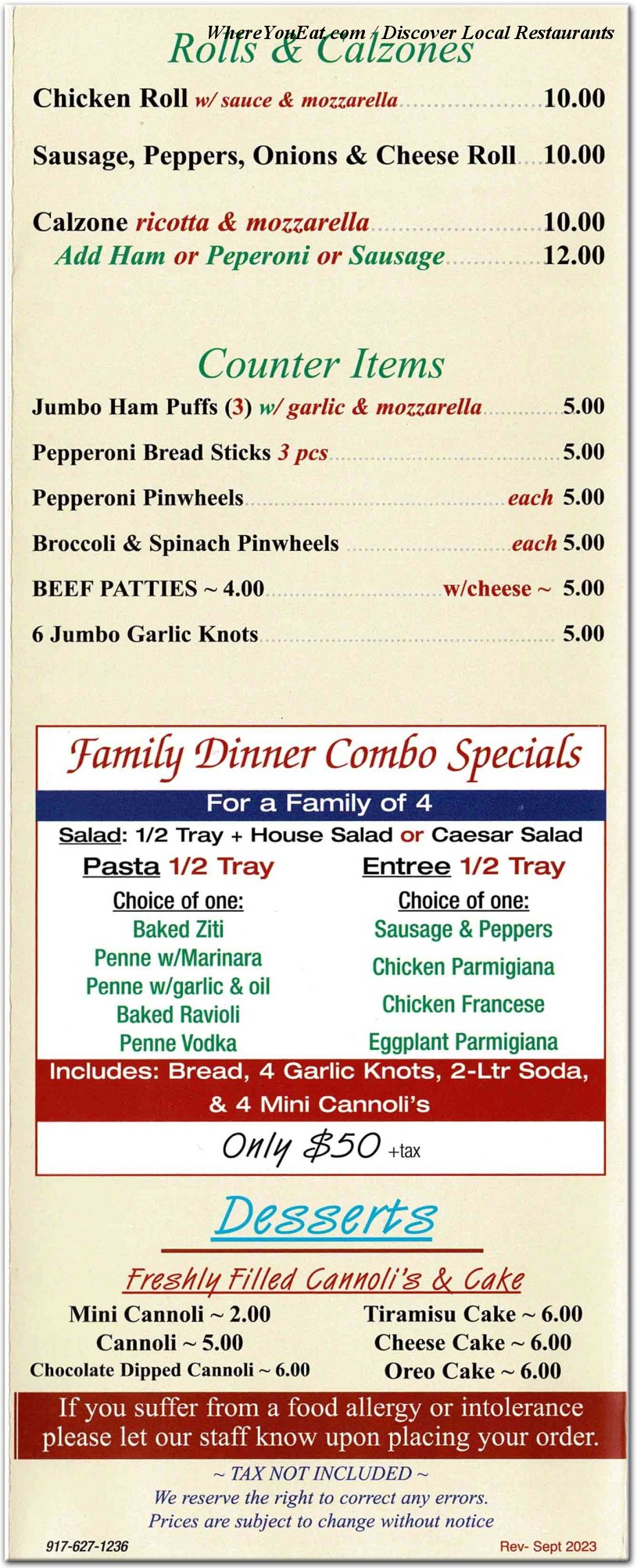 menu image