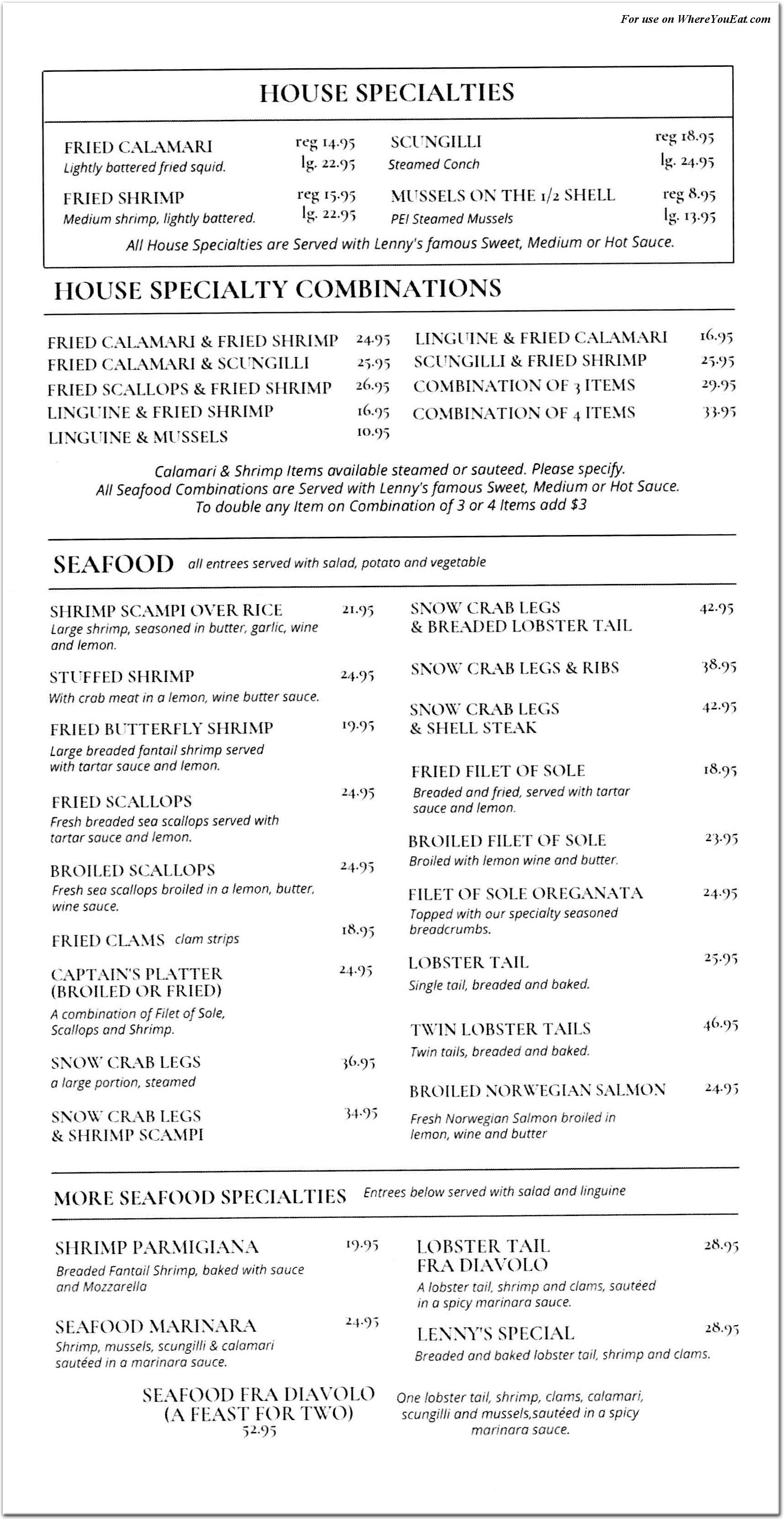 Lenny's Restaurant in Queens / Menus &amp; Photos