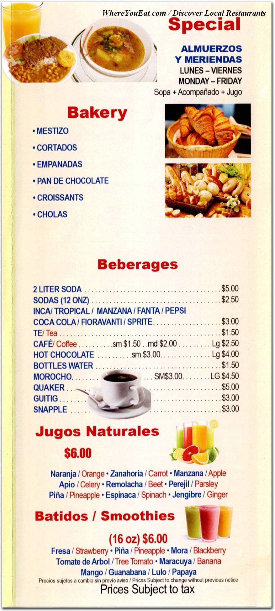 menu image
